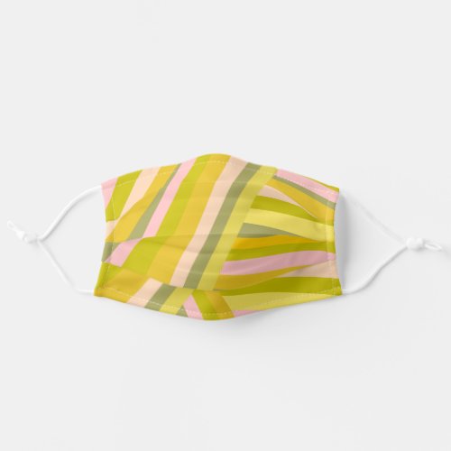 Bright Modern Citrus Stripes Pattern Adult Cloth Face Mask