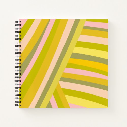 Bright Modern Citrus Stripes Pattern Notebook