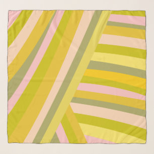 Bright Modern Citrus Stripes Pattern Scarf