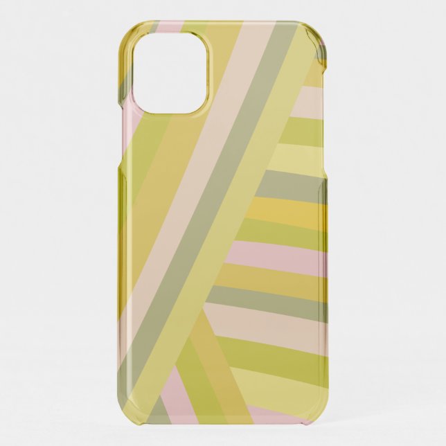 Bright Modern Citrus Stripes Pattern Uncommon iPhone Case (Back)