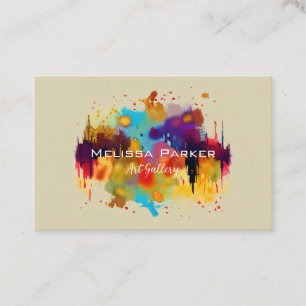 Bright Modern Cool Abstract Chic Watercolour Business Card