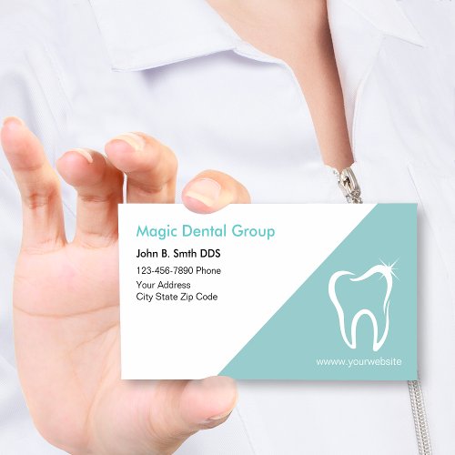 Bright Modern Dentist Business Cards