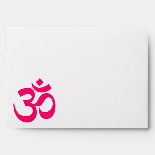 Bright Modern Pink Om Symbol Envelope