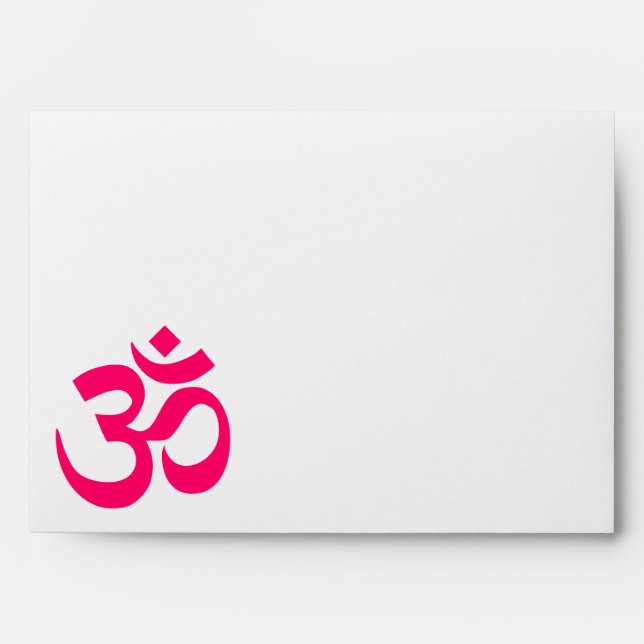 Bright Modern Pink Om Symbol Envelope (Front)