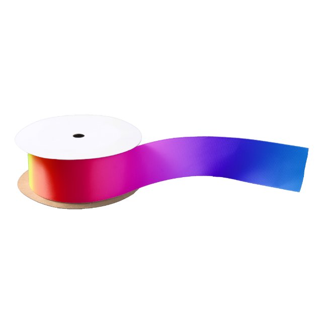 Bright Modern Rainbow Gradient Satin Ribbon (Spool)