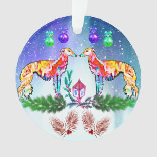 Bright  Modern Silken Windhound Ornament