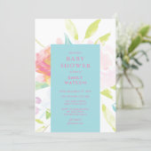Bright Modern Spring Watercolor Baby Shower Invitation (Standing Front)