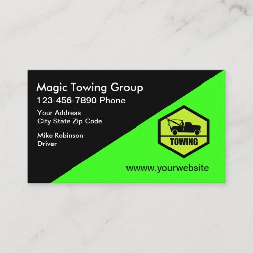 Bright Modern Towing Service  Business Card