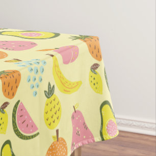 Bright Modern Tropical Fruit Pattern Tablecloth