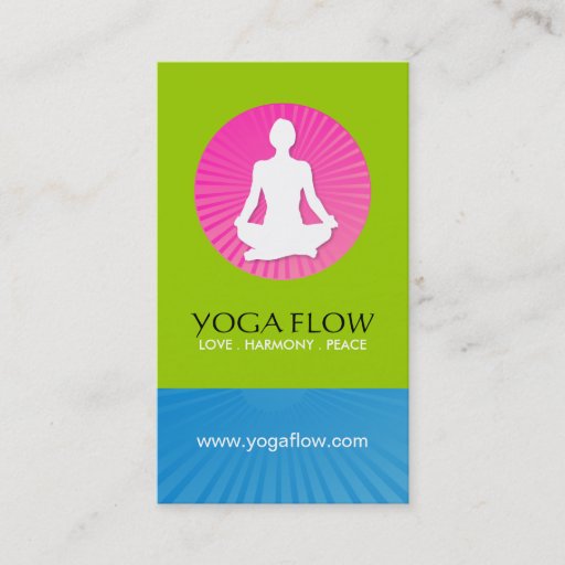 Customizable Bright Modern Yoga Business Cards