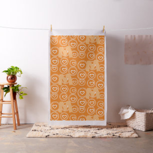 Bright Monogram &  Hearts Pattern Fabric
