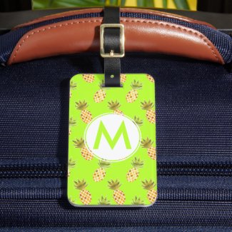 Bright Monogram Tropical Painted Pineapple Pattern