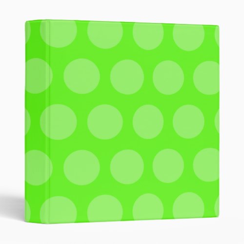 Bright Monotone Lime Green Polka Dot Binder