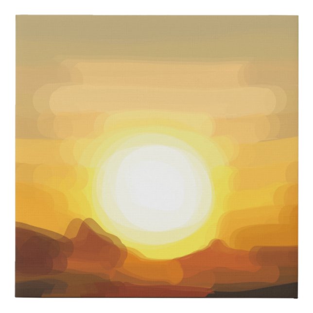 Bright morning sky and sun. Sunrise Faux Canvas Print (Front)