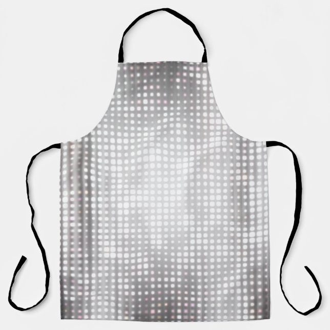 Bright Mosaic: Glossy Grey Abstract. Apron (Front)