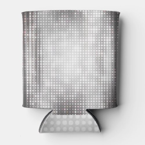 Bright Mosaic Glossy Grey Abstract Can Cooler