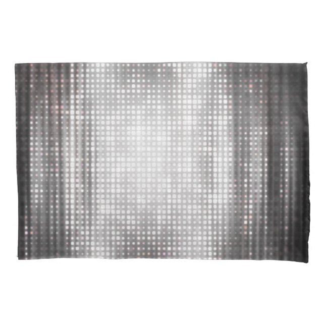 Bright Mosaic: Glossy Grey Abstract. Pillow Case (Front)