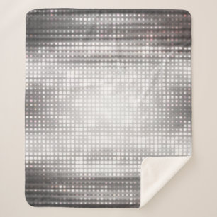 Bright Mosaic: Glossy Grey Abstract. Sherpa Blanket