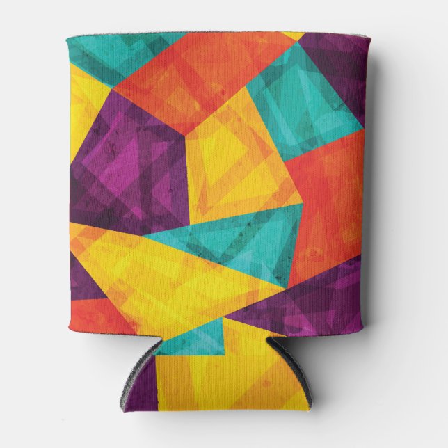 Bright Mosaic Grunge Seamless Pattern Can Cooler (Front)