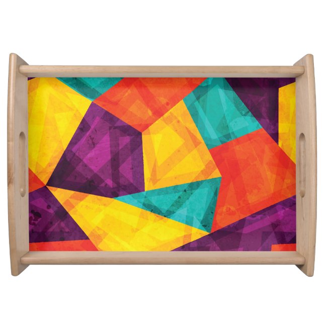 Bright Mosaic Grunge Seamless Pattern Serving Tray (Front)