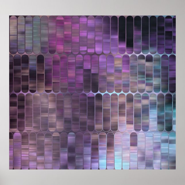 Bright Mosaic: Multicolored Glossy Abstract. Poster (Front)