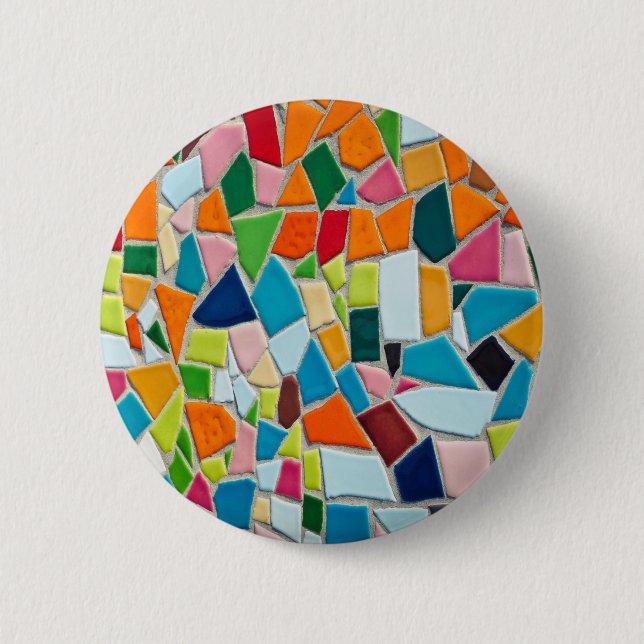 Bright Mosaic Tiles Button (Front)