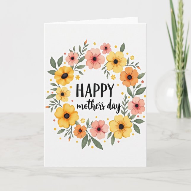 Bright Mothers Day Flower Card (Front)