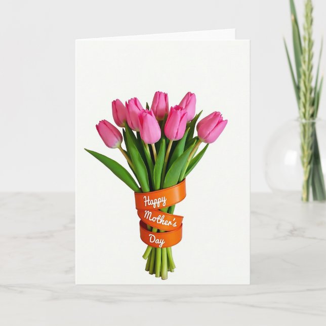 Bright Mothers Day Tulip Card (Front)