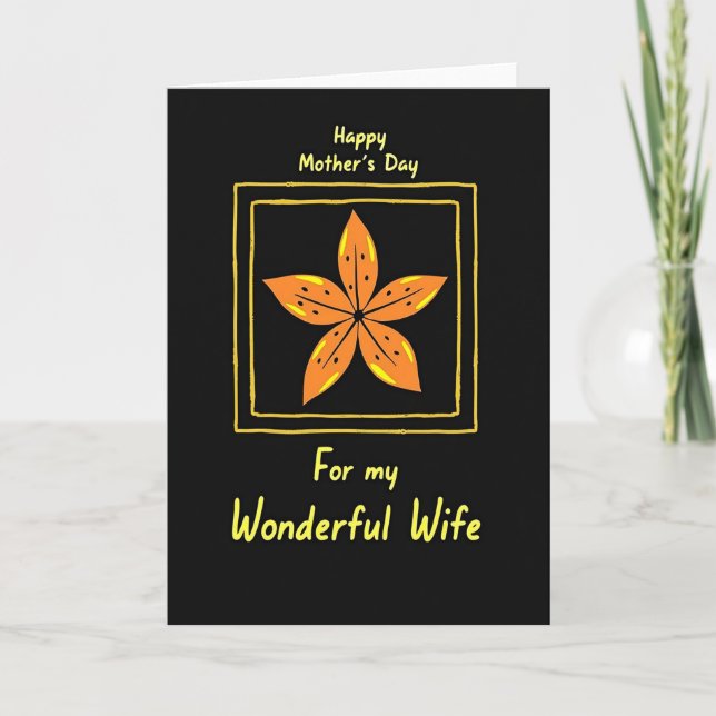 Bright Mothers Day Wife Card (Front)