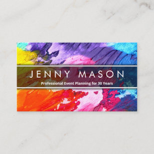 Bright Multi Color, Abstract Art - Business Card