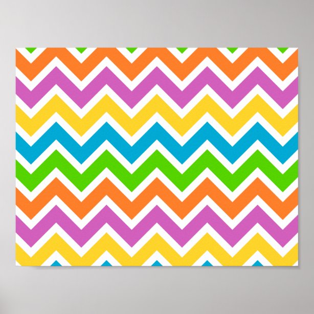 Colorful Zig Zag Posters & Photo Prints Zazzle