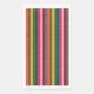 Bright Multi Color Striped Pattern Paper Guest Towels