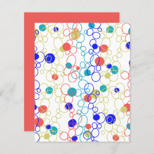 Bright Multi-Colored Circles White Scrapbook Paper