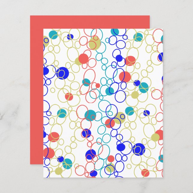 Bright Multi-Colored Circles White Scrapbook Paper (Front/Back)