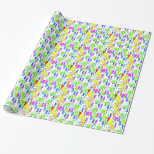 Bright Multi Colored Test Tubes Wrapping Paper