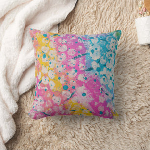 Bright Multicolor Abstract Design Throw Pillow