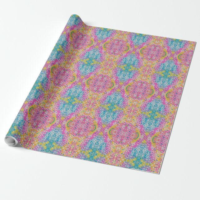 Bright Multicolor Abstract Design Wrapping Paper (Unrolled)