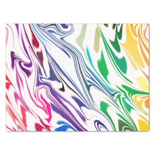 Bright Multicolor Acrylic Pour Pattern Tissue Paper