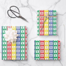 Bright Multicolor Baby Blocks Wrapping Paper