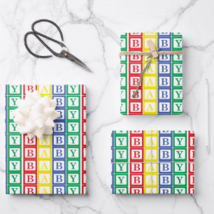Bright Multicolor Baby Blocks Wrapping Paper