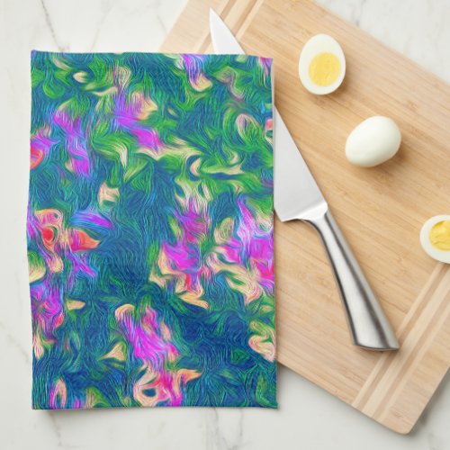 Bright Multicolor Floral Pattern  Kitchen Towel