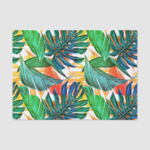 Bright Multicolor Palm Leaves Tissue Paper