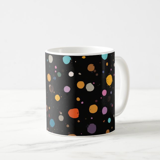 Bright Multicolor Polka Dots  Coffee Mug (Front Right)