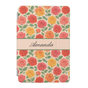 Bright Multicolor Rose Name Pattern iPad Mini Cover