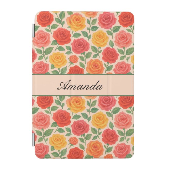 Bright Multicolor Rose Name Pattern iPad Mini Cover (Front)