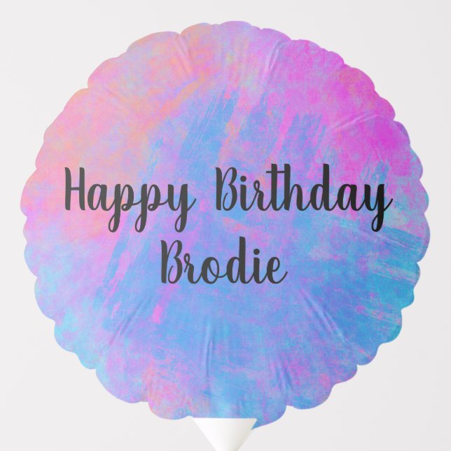 Bright Multicolor Splashes Birthday Balloon (Front)