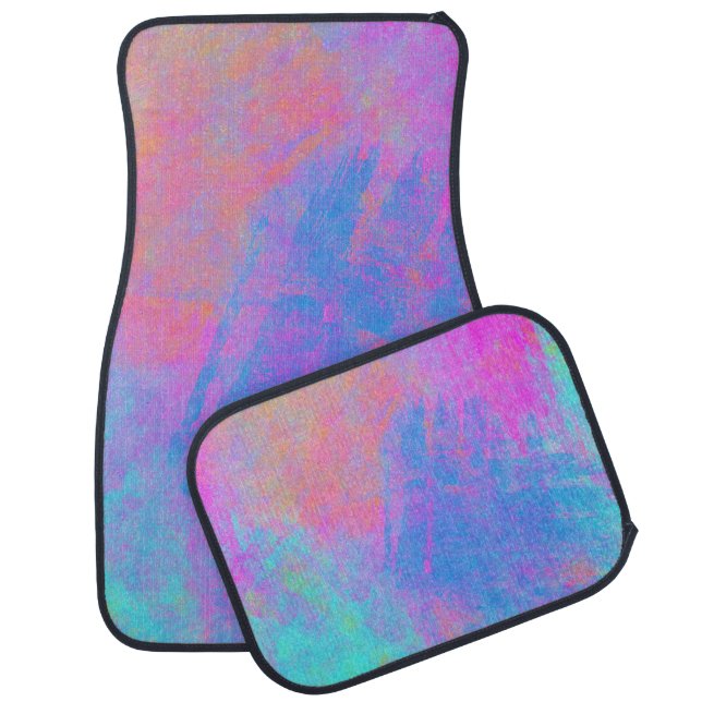 Bright Multicolor Splashes Car Floor Mat (Set)