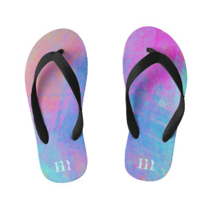 Bright Multicolor Splashes Kid's Flip Flops