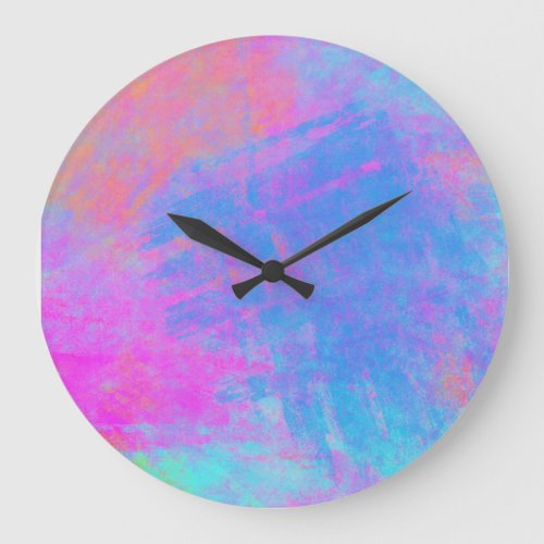 Bright Multicolor Splashes Large Clock