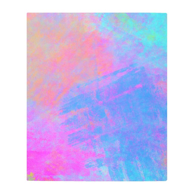 Bright Multicolor Splashes Metal Print (Front)